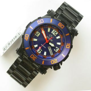 41mm $500 Reactor Ss/black Pvd Atlas 200m Wr Orange/blue Dive Watch 45508
