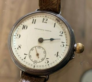 Wwi Period Vintage Tavannes Mechanical Wrist Watch In Borgel Case
