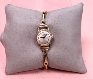 Ladies Vintage Rotary.  375 9ct Yellow Gold Case And Bracelet Wristwatch - C28