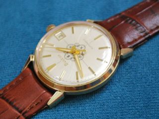 Vintage 1973 BULOVA 10KRGP 17J Automatic Men ' s Watch w/Date 4
