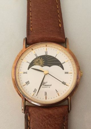 Vintage 1970’s “hermes” Gold Plated,  Moon Phase,  Japan Move,  Men’s Watch