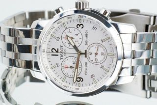 Tissot T - Sport Prc 200 T17.  1.  586.  32 White Wristwatch T461 Chronograph Men 