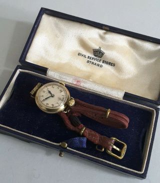 Ladies Omega Vintage 9ct Solid Gold Wrist - Watch & Box.  W.  O.  Birm.  1936.