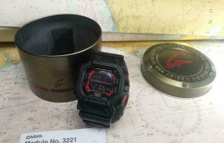 Casio G - Shock Gx 56 1aer King Of G - Shock Watch Red On Black Rare Discontinued