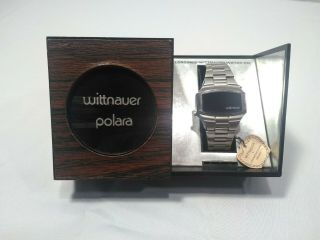 Vintage Longines Wittnauer Polara Mens Red Led Wrist Watch /original Box /tag