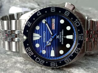 Vintage Seiko Diver 6309 - 7290 Save The Ocean Mod Automatic Men Watch 7n0101