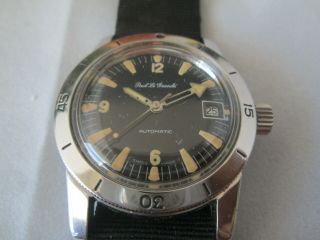 Paul Le Grande Vintage 60 ' s Diver all stainless steel great Patina 6