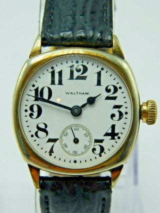 Vintage Antique Wwi Era Waltham Gents 3/0 Wrist Watch Early 15 Jewel Grade 365