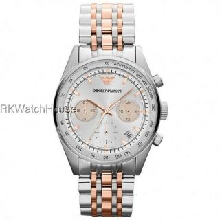 Emporio Armani Rose Gold Two Tone Stainless Steel Ladies Watch Ar6010