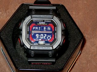 Casio G - Shock Gxw - 56 - 1ajf Tough Solar Radio Watch Multiband 6 King Black Red