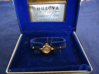 Fine Vintage 1966 Bulova 14k Solid Gold Ladies Dress Watch Box