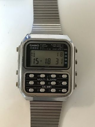 Rare Vintage Casio Ca - 951 Calculator Wrist Watch Module 166 Japan Multi Alarm