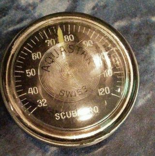 Very Rare 1960s Vintage Aquastar Scubapro Dive Watch Thermometer Gauge