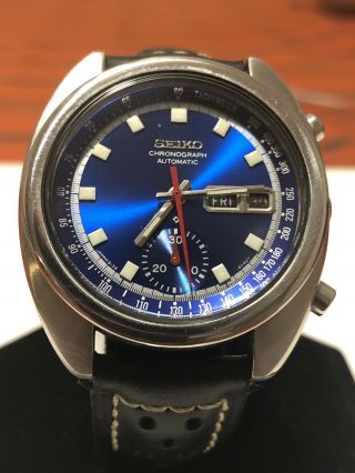 Seiko 1969 6139 - 6019 Blue Speed Timer Bruce Lee Pogue Resist Chronograph