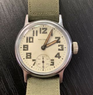 Waltham Military Ww2 Vintage Watch 1944 Runs