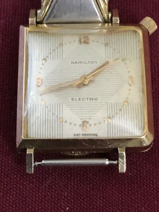 Hamilton Electric Watch Victor Cal 500 With Asymetric 10k G.  F.  Case For Repair