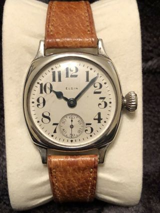 Vintage Post Wwi Elgin Military Trench Watch Stunning - Runs