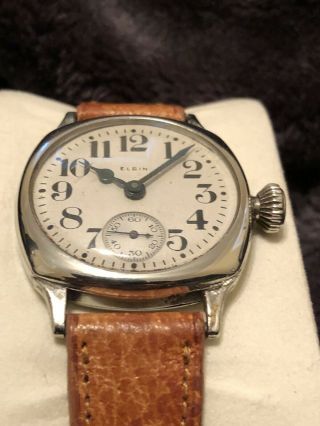 Vintage Post WWI ELGIN Military Trench Watch STUNNING - RUNS 3