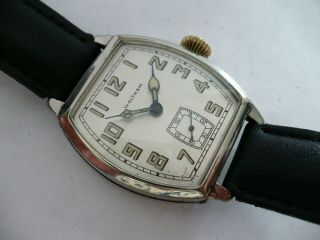 Awesome What A Beauty Vtg Waltham Tonneau Art Deco Mens Wristwatch 1933