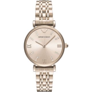 Emporio Armani Ladies Stainless Steel Rose Gold Tone Watch Ar11059