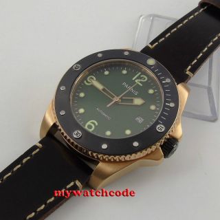 PARNIS green dial golden case Sapphire Glass ceramic bezel Automatic mens Watch 4