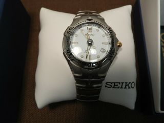 Seiko Kinetic Auto Relay 5j22 - 0a50 Wr 200m Japan Mens Quartz Watch Sma033