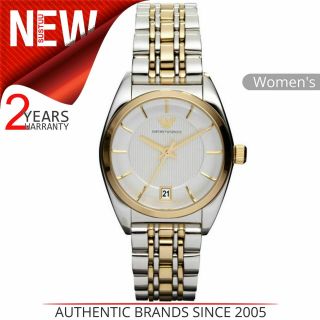 Emporio Armani Classic Retro Ladies Watch¦gold Silver Tone¦bracelet Band¦ar0380