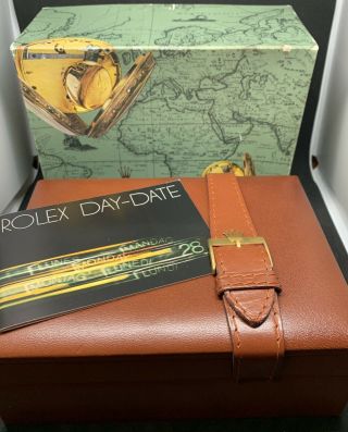 Rolex Day Date 18038 Box And Book,  Authentic Rolex Leather Single Quick Box.