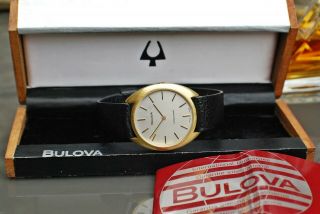 Bulova Longchamp Calibre 10eb Gents Vintage Watch C1970 