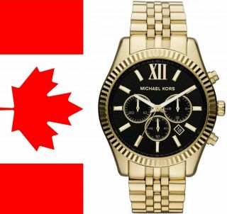 Michael Kors Mens Mk8286 45mm Lexington Black Dial Chronograph Wrist Watch