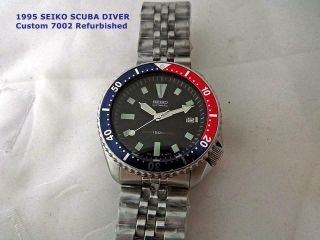 Seiko Classic Black/pepsi Dial,  Date,  17j.  Automatic,  Custom 7002 Scuba Diver.