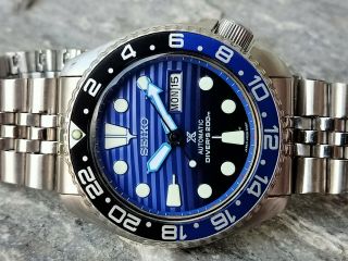 Vintage Seiko Diver 6309 - 7290 Save The Ocean Mod Automatic Men Watch 7n7508