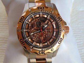 Invicta Specialty 45mm Skeleton Mechanical 18k Ion - Plated Rose Gold & Ss Watch