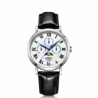 Rotary Gents Stainless Steel Moonphase Watch Gs05325/01 £111.  75 Uk P&p