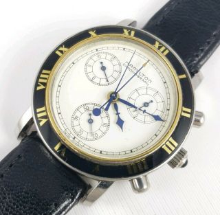 Rare Vintage Mens Hamilton " Piping Rock " Quartz Chronograph Stainless Watch 8806