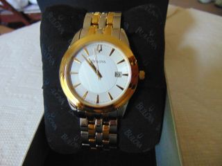 Bulova " High Polished " 18k Ion - Plated Gold Stainless Steel Watch