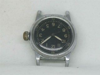 1940 ' S MENS VINTAGE WALTHAM A - 11 MILITARY WRIST WATCH,  BLACK DIAL,  RUNNING 3
