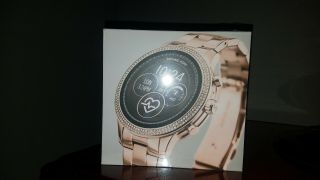 Michael Kors Access Mkt5060 Runway Rose Stainless Crystal $475 Two Extra Straps