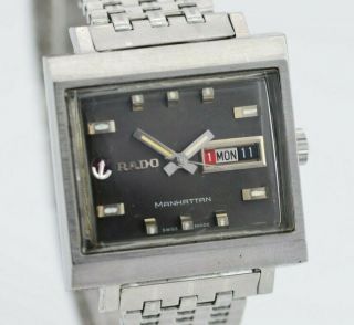 H486 Vintage Authentic Rado Manhattan Swiss Made Analog Automatic Watch 3.  2