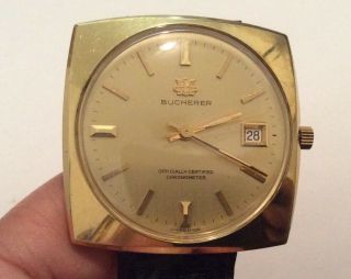 Vintage Bucherer Officially Certified Chronometer 1888 Men’s Wristwatch Runs 2