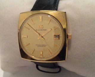Vintage Bucherer Officially Certified Chronometer 1888 Men’s Wristwatch Runs 3