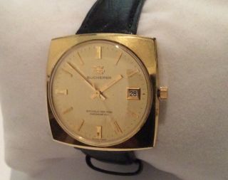Vintage Bucherer Officially Certified Chronometer 1888 Men’s Wristwatch Runs 4