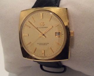Vintage Bucherer Officially Certified Chronometer 1888 Men’s Wristwatch Runs 5