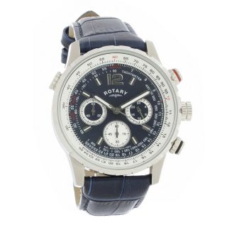 Rotary Chronograph Mens Black Dial Quartz Watch Gs00120 - 05