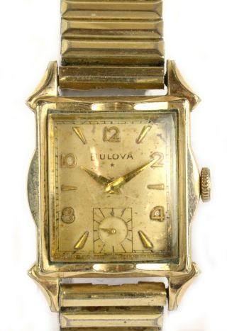 Vintage Bulova 1954 Ambassador Gold Plated/stainless Steel Mens Wrist Watch