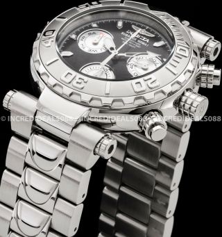 Invicta Men Subaqua Noma I Swiss Chronograph Silver Bracelet Black Ltd Ed Watch