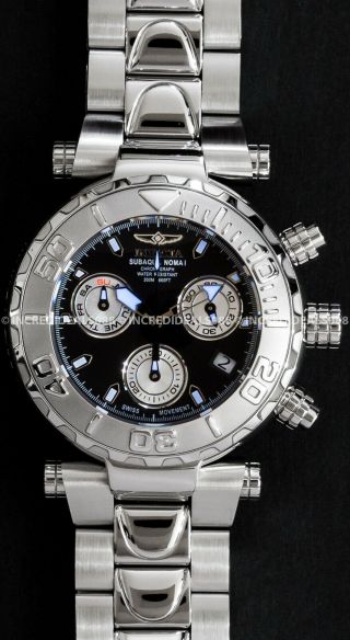 Invicta Men Subaqua Noma I Swiss Chronograph Silver Bracelet Black Ltd Ed Watch 8