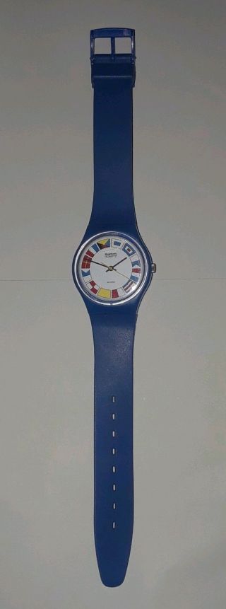 Vintage Swatch 12 Flag Retro 80’s Blue Watch 1984