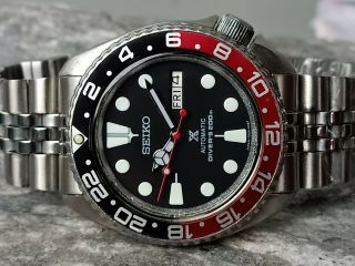Vintage Seiko Diver 6309 - 7290 Black Prospex Slim Turtle Automatic Men Watch 5807