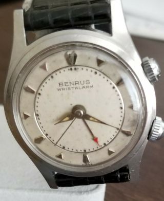 Vintage Rare Benrus Mechanical Hand - Winding Wristwatch with Wrist Alarm,  8002 3